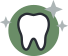 Animated tooth inside a green circle