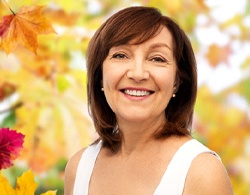 Woman with All-On-4 dental implants in Thorndale