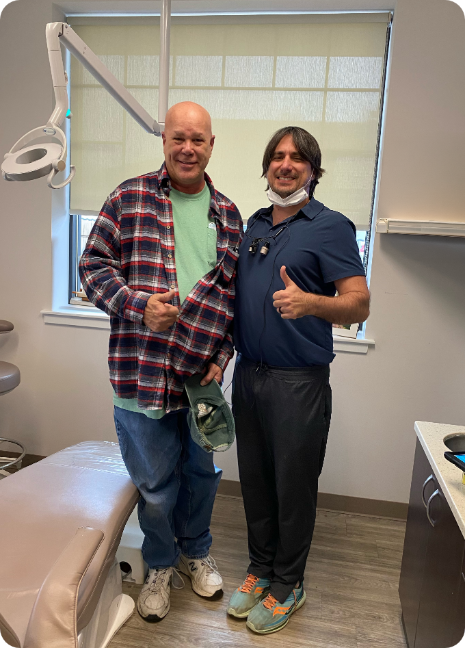 Dr. Simeone with patient Stephen B.