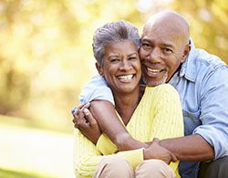 Couple after dental implant post-op instructions in Thorndale