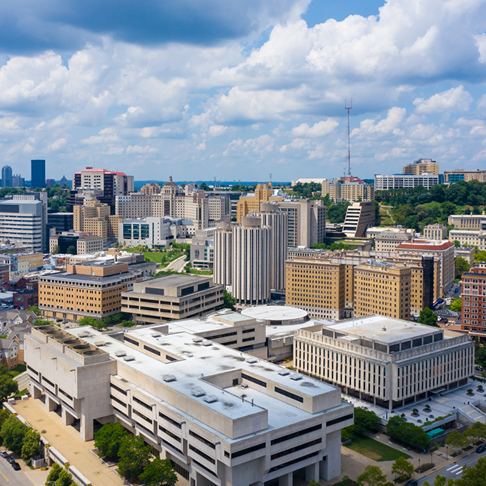 Aerial view of city