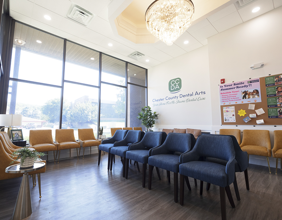 Waiting room in dental office
