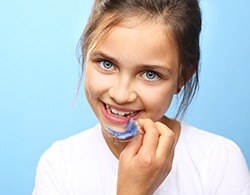 Child receiving palatal expansion treatment