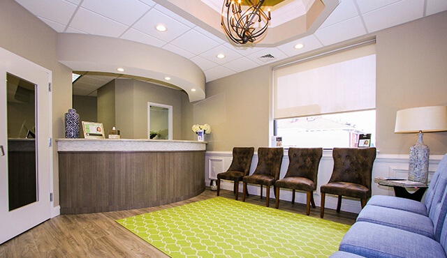 comfortable dental patient waiting area