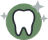 Animated tooth inside a green circle