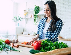 Woman eating healthy in Thorndale