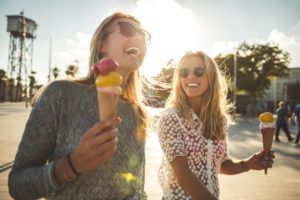 women smiling, women laughing, women happy, summer smiles