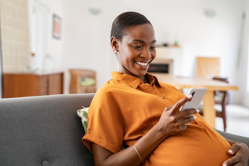 pregnant woman smiling