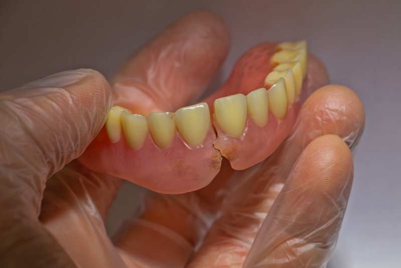 a broken denture