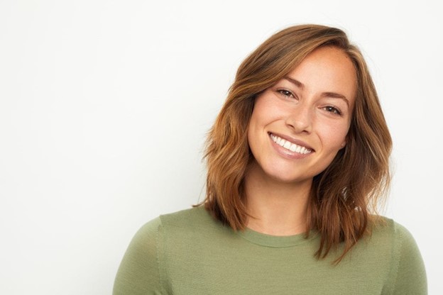 person with veneers smiling